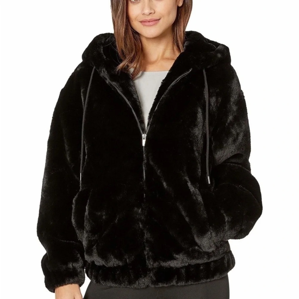 Bardot Gigi Faux Fur Zip Up Jacket